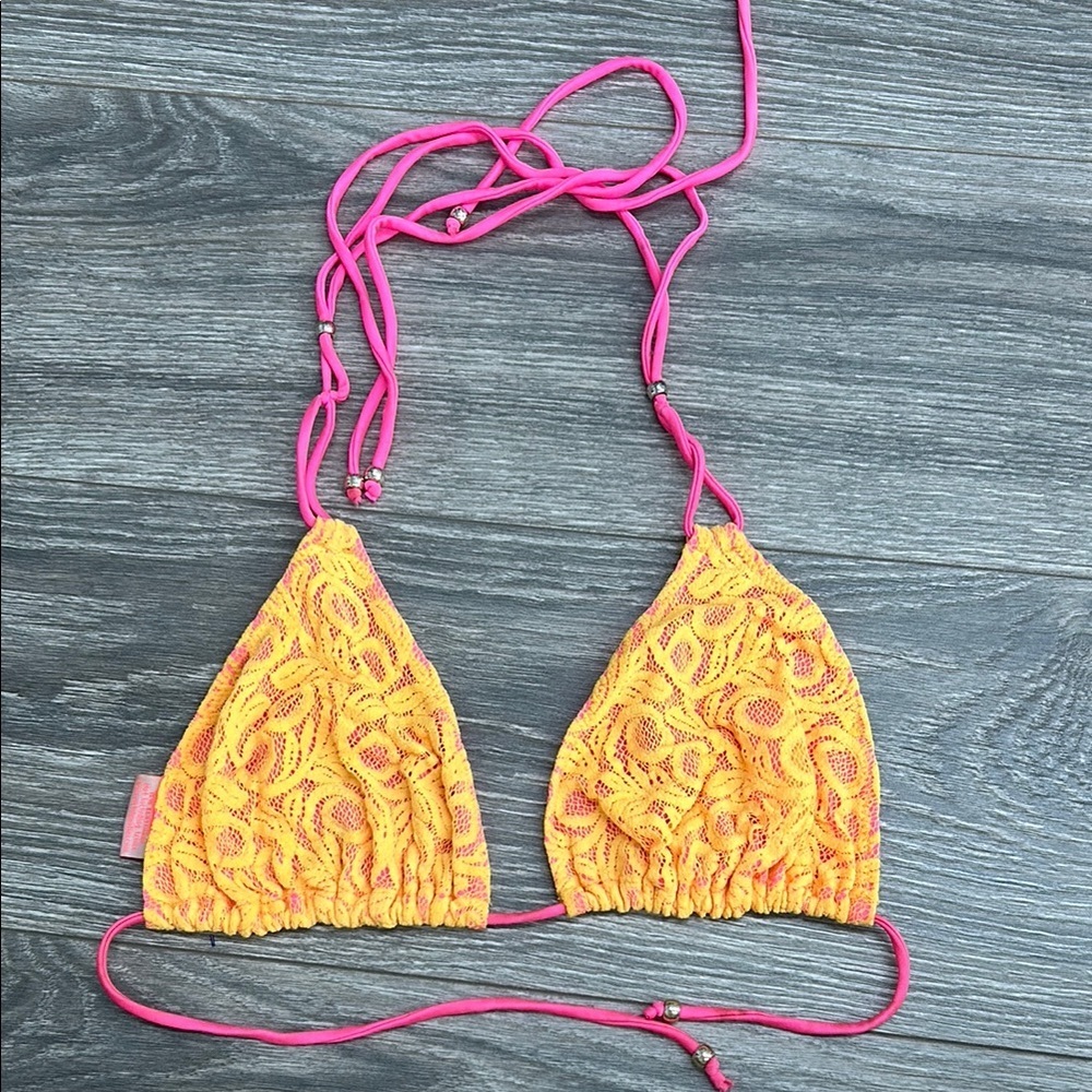 Pistol Panties lace triangle bikini top size 12